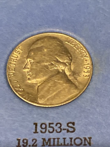 1953 s jefferson nickel • #FN0708 Cover