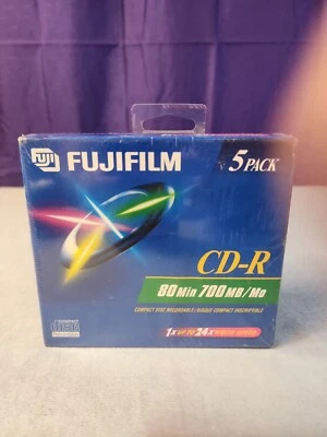 Fujifilm CD-R 5 Pack 80 min, 700 mb, 48x Write Speed, Blank Media New - Image 1 of 4