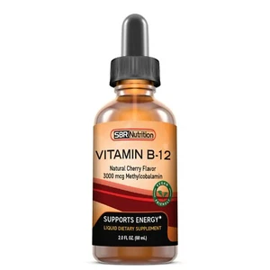 Vitamin B12 Sublingual Liquid Drops Methylcobalamin Vit B 12 3000mcg Per Serving - Picture 1 of 8