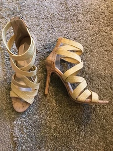 Jessica Simpson Jyra Heeled Strappy Sandal - 8M - Natural Raffia Elastic/Cork - Picture 1 of 11