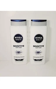 (2-Pk) NIVEA Men SENSITIVE Skin Moisturizing Soothing BODY WASH Bamboo Extract - Picture 1 of 3