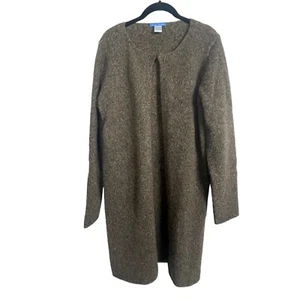 Cárdigan Largo Blanco + Warren Mezcla Lana Merino Marrón Talla L Suéter - Imagen 1 de 6