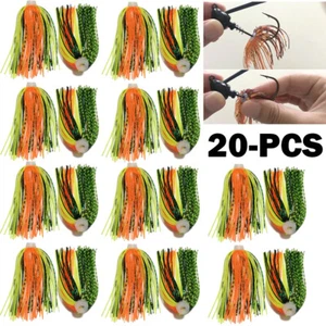 20 Bundles 88 Strands Silicone Jig Skirts DIY Replace Rubber Fishing Jig Lures - Picture 1 of 10