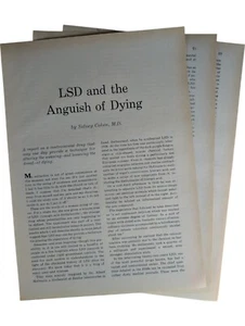 LSD Medicine End of Life Treatment Pain Management 1965 Harper's Essay 4pg - Imagen 1 de 3