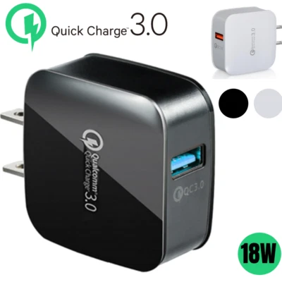 Adaptador de corriente cargador de pared rápido USB QC3.0 para iPad iPhone Android Samsung Google Foto 1 de 4