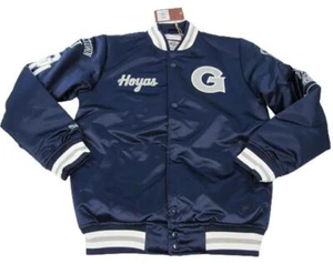 New Georgetown Hoyas Mens Sizes Mitchell & Ness Heavy Satin Snap Jacket $175 - Picture 1 of 10
