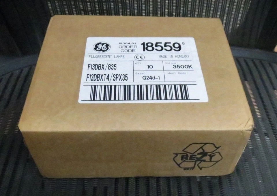 10 GE 18559 F13DBX/835 F13DBXT4/SPX35 13 W 2 PIN Compact Fluorescent bulb G24d-1 - Image 1 of 4