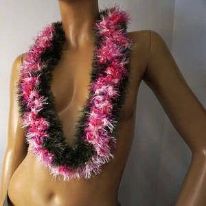 Cinta de hilo de pestañas Mays Lei rosa púrpura verde con tuerca Kukui sintética unisex - Imagen 1 de 10