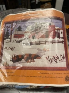 winter Splendor Longstitch Kit SEALED! red barn snow fence trees - Picture 1 of 5