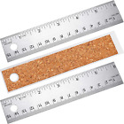 3 Pieces Stainless Steel Cork Back Rulers Metal Ruler Set Non Slip Straight Edge