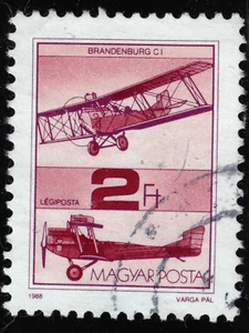 Hungary - 1988 - 2Ft - Airmail - Historical Aeroplanes - Brandenburg C1 - #18069 - Picture 1 of 1