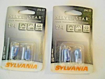 { 2 PACK Sylvania SILVERSTAR LIGHT 194 ST 14V, 4.6W License Plate Tag Bulb/lamp - Image 1 of 2
