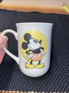 Vintage Walt Disney Prod Porcelain White Coffee Mug Cup Mickey Mouse Japan  - Picture 1 of 8