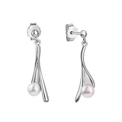 Orecchini Vivance in argento sterling 925/- rodiato 2 perle coltivate d'acqua... - Immagine 1 di 2