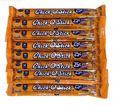 GENERIC Chick O Stick Candy Bars | 8 Pack | Crunchy Peanut Butter Rolled In Toast Coconu