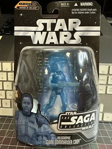 STAR WARS Saga: 3 3/4” Holographic Clone Commander Cody + Red - MONMC!! - Picture 1 of 3