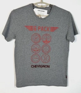 Chevignon France NWT Size Medium Muscle Slim Fit Grey Stretch Cotton Graphic Tee - Picture 1 of 4