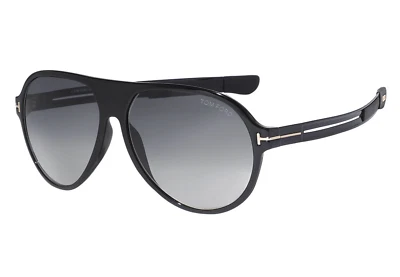 Gafas de sol TOM FORD OSCAR TF881 01B 60-14 monturas negras y doradas con lentes grises desvanecidas Foto 1 de 4