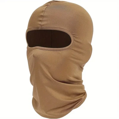 BALACLAVA FACE MASK Lightweight ski hood tan desert brown sand Tactical stretchy - Image 1 of 3