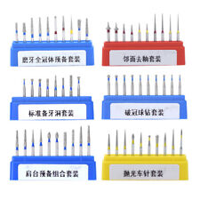 10Pcs Dental high handle emery TF inverted cone ball drill polishing needle set