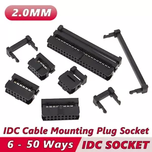 IDC Cable Mounting Plug Socket Connector 2.0mm Pitch Ribbon Cable 6 to 50 Ways - Picture 1 of 19