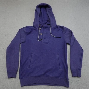 Surfside Supply Henley Hoodie L Sweatshirt Indigo Weiß Fronttasche Tasche - Bild 1 von 11