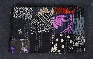 Summer colorful patchwork kantha quilts Handmade Indian blankets Bohemian throw - Picture 1 of 73