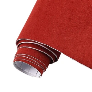 Red Suede Fabric Wrap Velvet Self Adhesive Film Sticker for Chair Car Interior - Picture 1 of 7