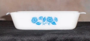 FIRE KING ANCHOR HOCKING 1 1/2 QT BLAU MISBLUMENAUFLAUF BACKENSCHALE #441 - Bild 1 von 2