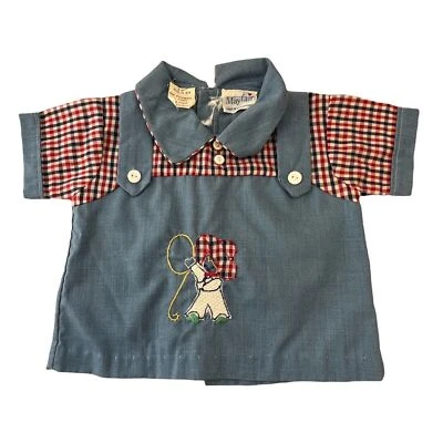 Camisa vaquera vintage Mayfair con apliques a cuadros 6 meses Foto 1 de 4