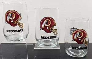 3 Washington Redskins NFL Tumbler Glasses Set Vintage Pro Football Drinkware Lot - Picture 1 of 24