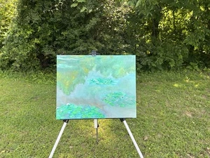 Hand-Painted Monet Lily Pond Replica | 16x20” Oil on Canvas - Picture 1 of 6