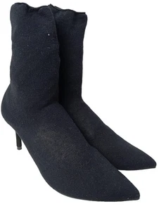ZARA BASIC Stivale con tacco Donna Stivale alto Taglia IT 39 nero - Foto 1 di 5