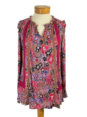 Blusa Vintage América Boho Floral Babado Tamanho M – Nova Com Etiqueta Cottagecore Romântica - Imagem 1 de 4