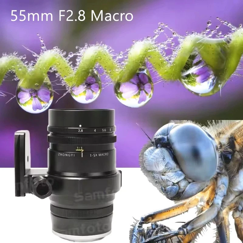 ZHONGYI 55mm F2.8 1-5x Macro Lens Full Frame fr Canon Nikon Sony Fuji Hasselblad - Image 1 of 4