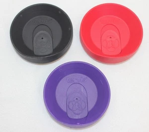 Lot of 3! Replacement Tervis Tumbler LIDS - Purple, black, Red - all 16 oz! guc - Picture 1 of 11
