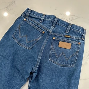 Pantalones de mezclilla Wrangler corte vaquero para hombre 30x31 calce ajustado A201 Pro Rodeo azul occidental - Imagen 1 de 8