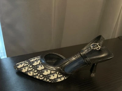 women Dior printed sandal heels size 8 preowned - Image 1 of 3