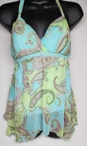 Vintage Babydoll Top Size L 11/13 Fairy Boho Festival Paisley Jordash Silky Feel - Picture 1 of 13