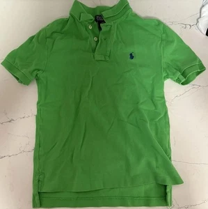 Polo Ralph Lauren Polo Shirt Boys Bright Green Short Sleeve Cotton Size S / 8 - Picture 1 of 3