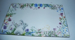 WILLIAM SONOMA FLORAL MEADOW COLLECTION RABBIT PLATTER  17" X 11" - Picture 1 of 2