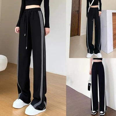 Women's Summer Sweatpants with Y2K Side Stripe for Relaxed Weekend Wear - Image 1 of 4