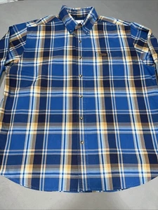 Carhartt Langarm Button Down Hemd Herren XL blau kariert Tasche -4375 - Bild 1 von 18