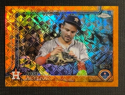 2025 Topps Chrome Logofractor - Jose Altuve #77 Orange Image Variation SP 07/25 - Image 1 of 4