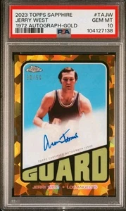 2023-24 Jerry West Topps Chrome Sapphire Gold Auto /50 PSA 10 GEM MINT - Picture 1 of 2