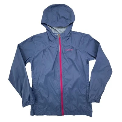 Columbia Girl's Light Blue Pink Full Zip Windbreaker Jacket Size Large 14/16 - Изображение 1 из 4