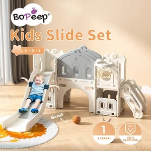 Bopeep 6 In 1 Slide Set Kids Toddlers Basketball Ring Hoop Activity Play Outdoor - Picture 1 of 12