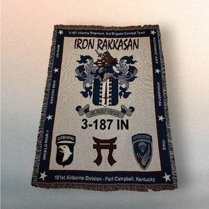 ARMY Fort Campbell Kentucky Combat Team Iron Rakkasan Tapestry Throw 70x50 - Picture 1 of 4
