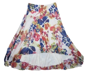 Weston Wear Womens S High Low Skirt Lined Floral Elastic Waist Anthropologie USA - Picture 1 of 4