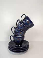 Set Of 4 Denby Baroque Espresso Cups And Saucers